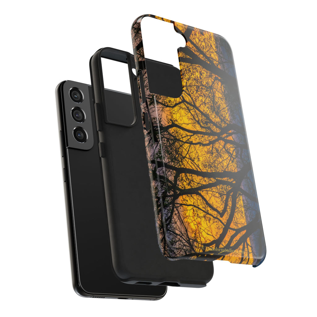 Tough Phone Case — Sunset Silhouette Tree Design
