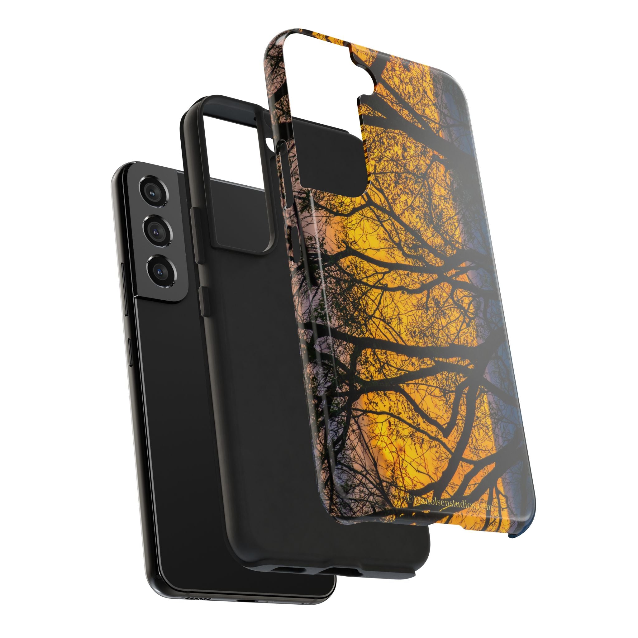Tough Phone Case — Sunset Silhouette Tree Design