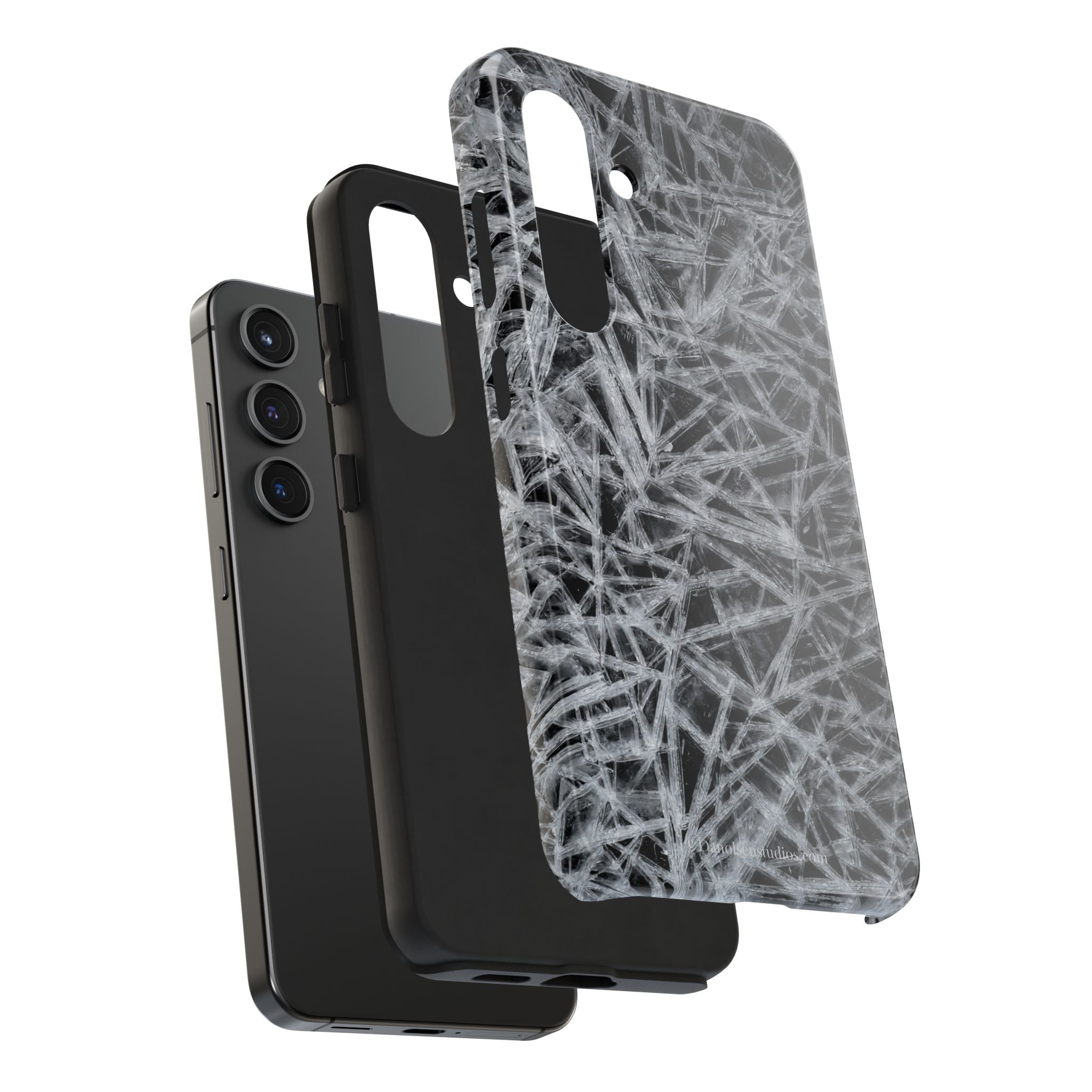 Impact-Resistant Phone Case — Black & White Ice Shockproof Cover
