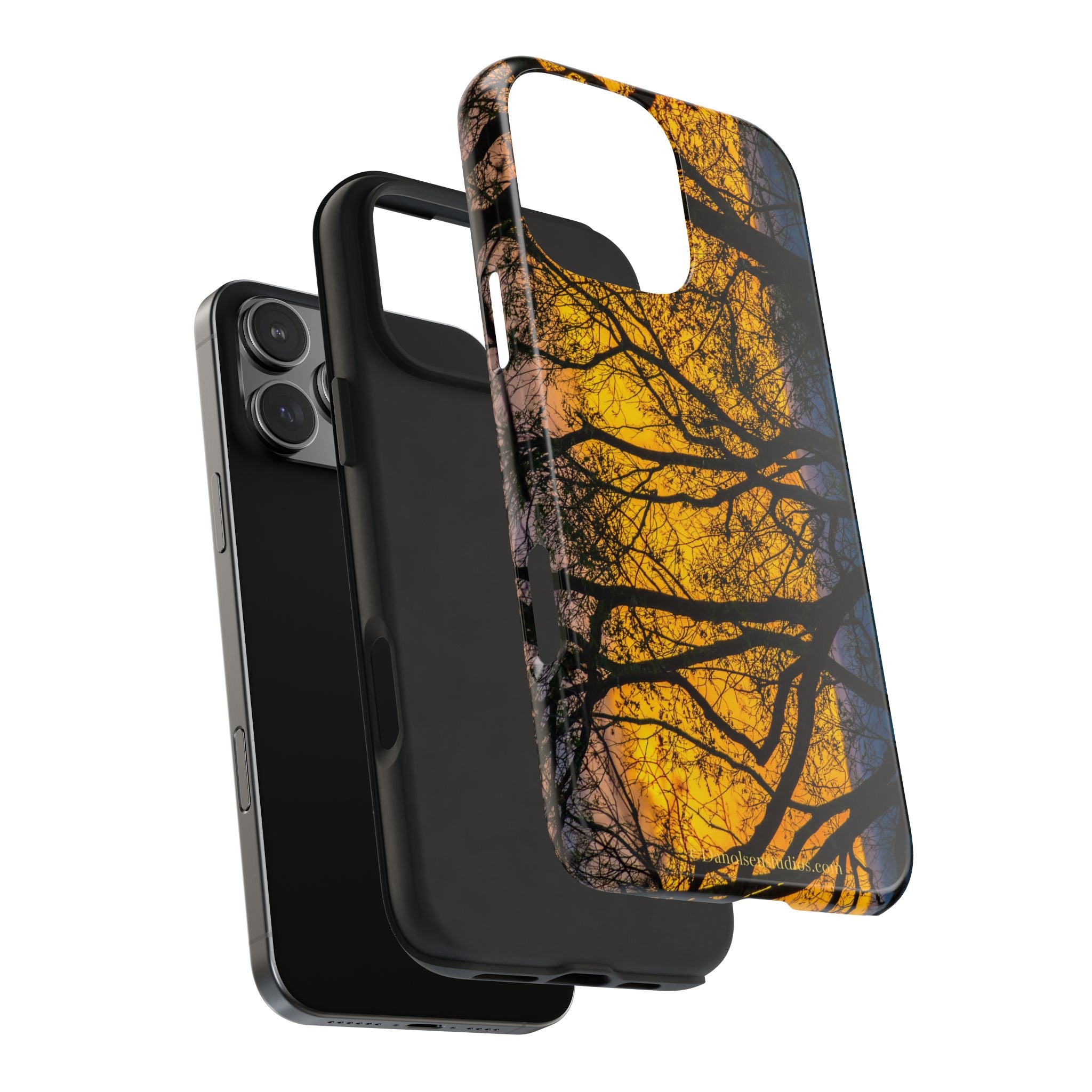 Tough Phone Case — Sunset Silhouette Tree Design