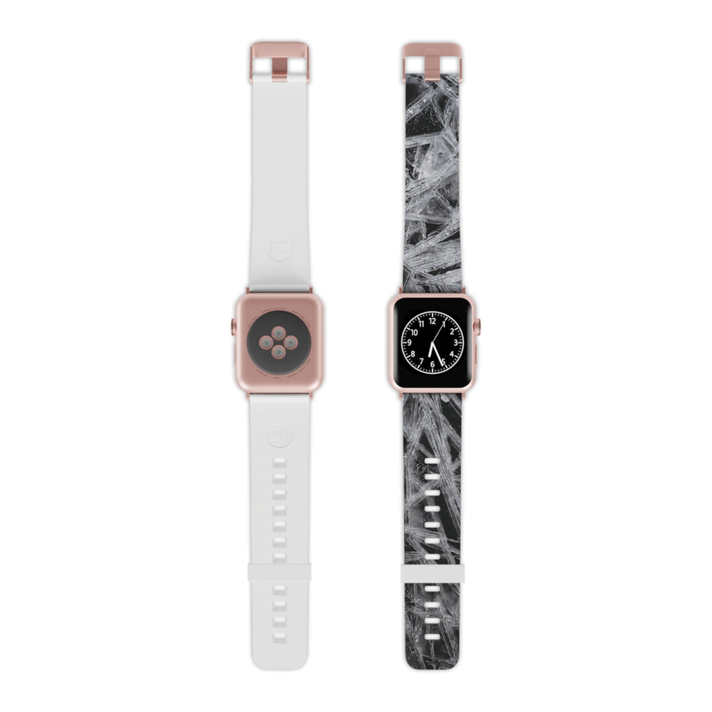 Monochrome Frost Ice Texture Apple Watch Band — Black & White Abstract Strap