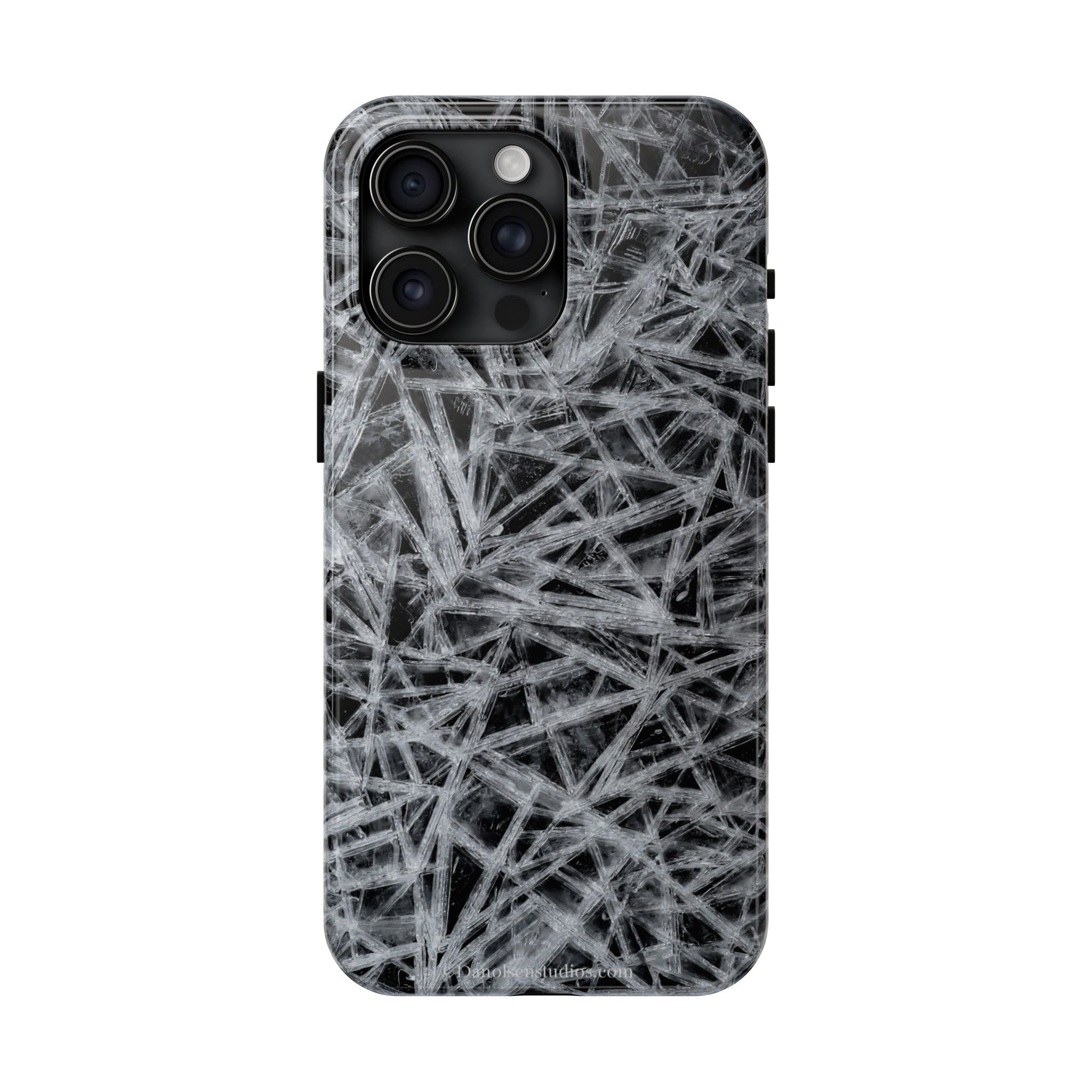 Impact-Resistant Phone Case — Black & White Ice Shockproof Cover