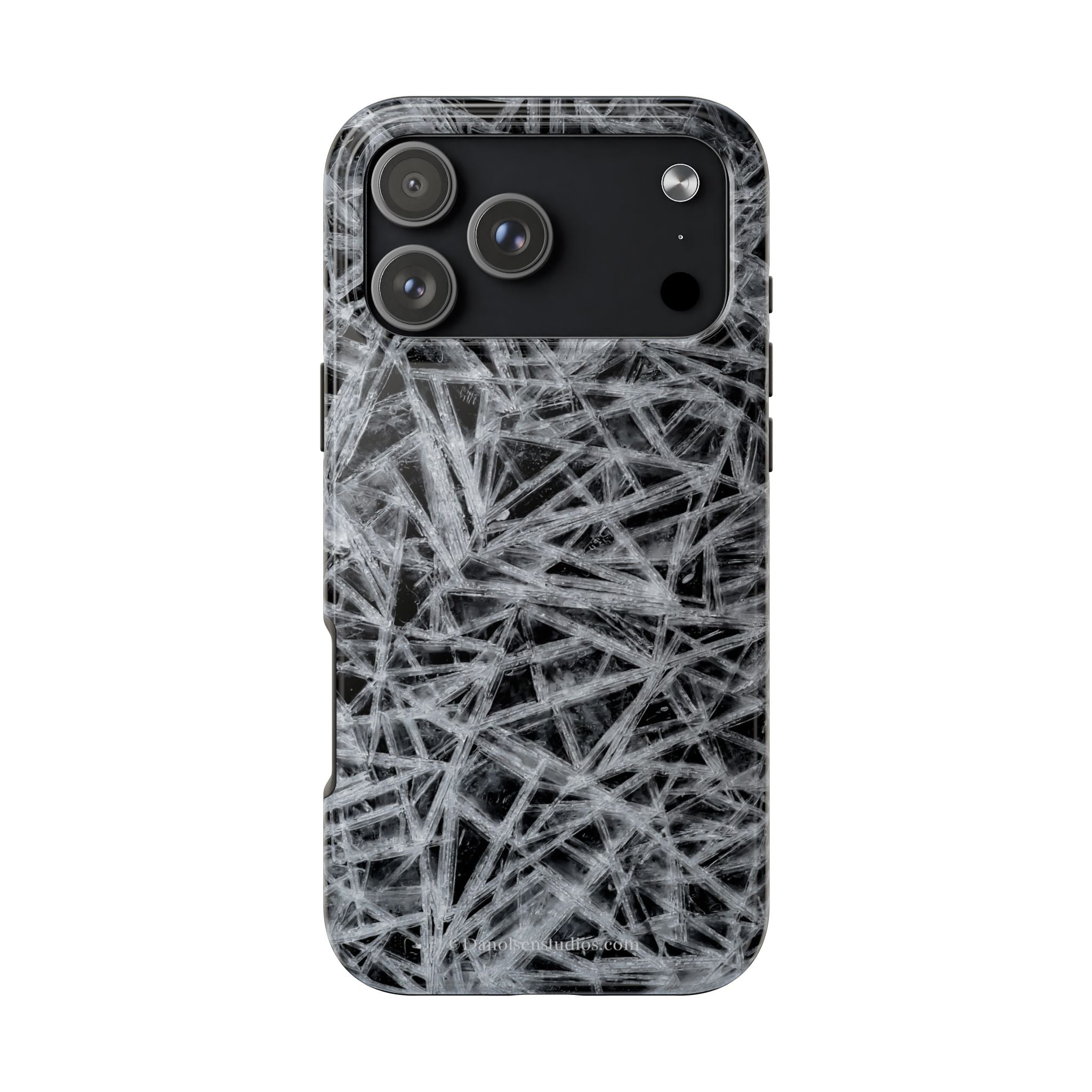 Impact-Resistant Phone Case — Black & White Ice Shockproof Cover
