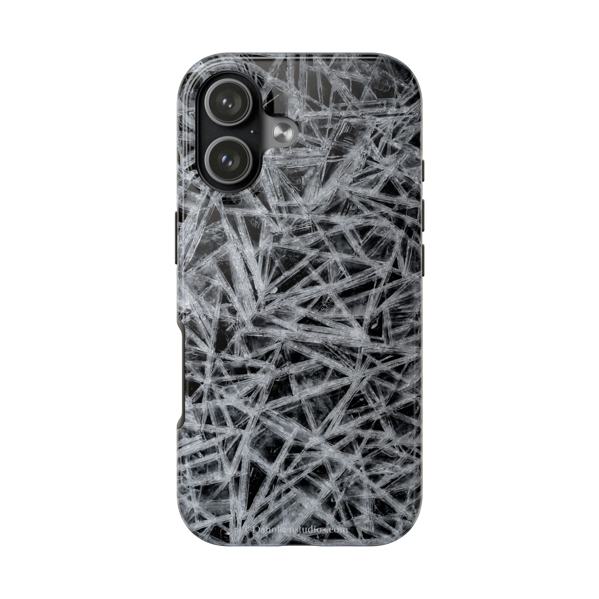 Impact-Resistant Phone Case — Black & White Ice Shockproof Cover