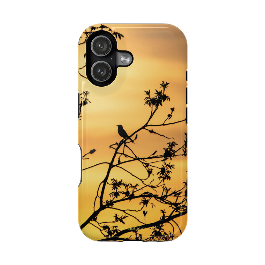 Sunset Bird Silhouette Magnetic Phone Case — Impact‑Resistant Camera Protection