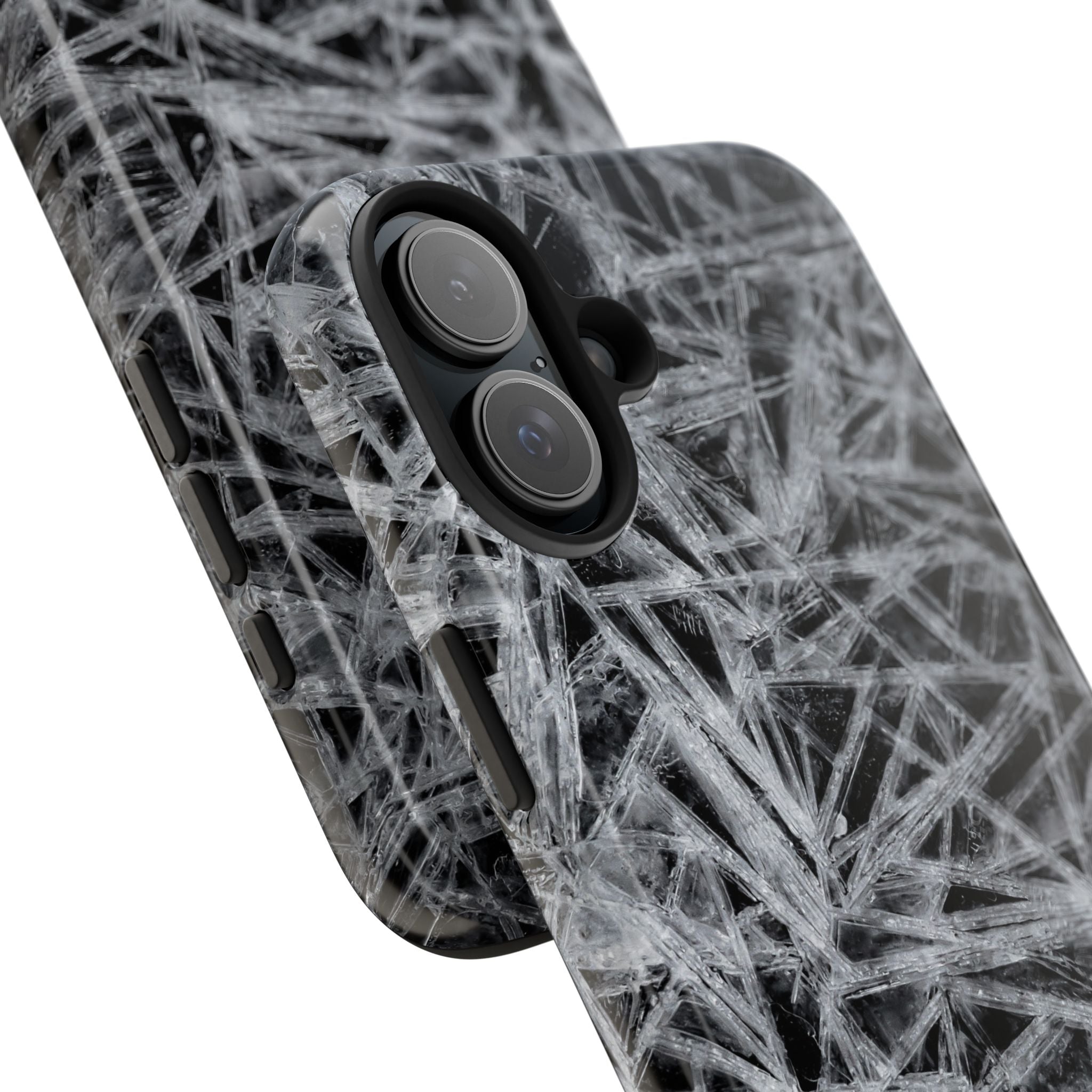 Impact-Resistant Phone Case — Black & White Ice Shockproof Cover