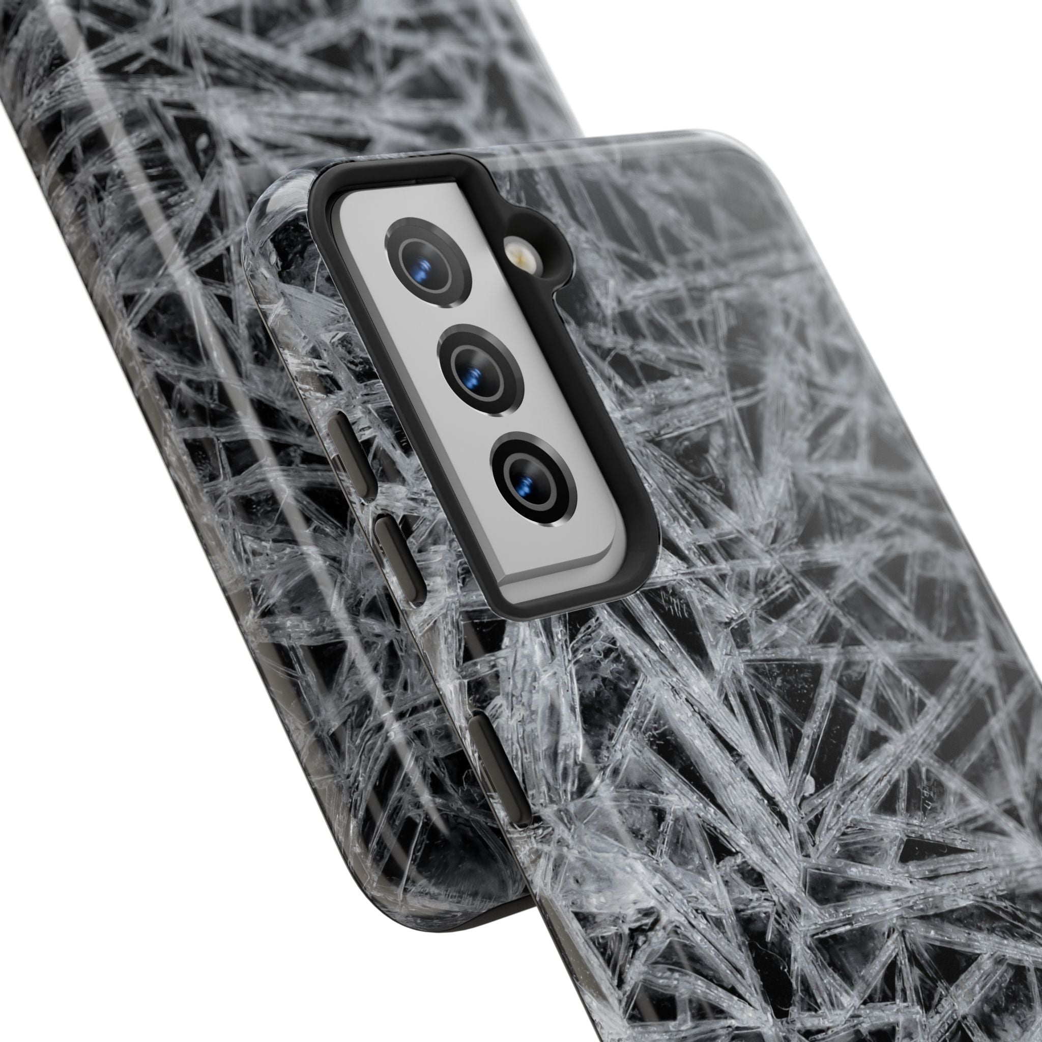 Impact-Resistant Phone Case — Black & White Ice Shockproof Cover