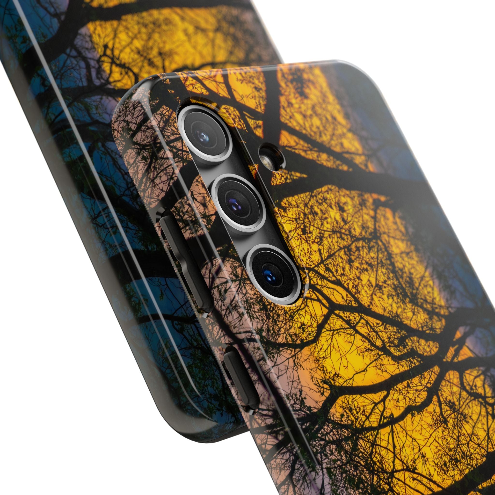 Tough Phone Case — Sunset Silhouette Tree Design