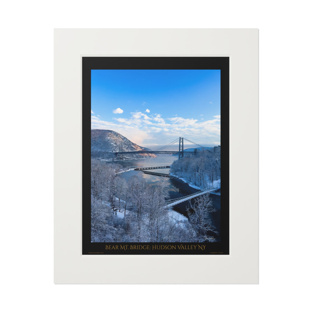 Hudson Valley Bear Mt. Bridge in Winter Fine Art Print / Poster Style