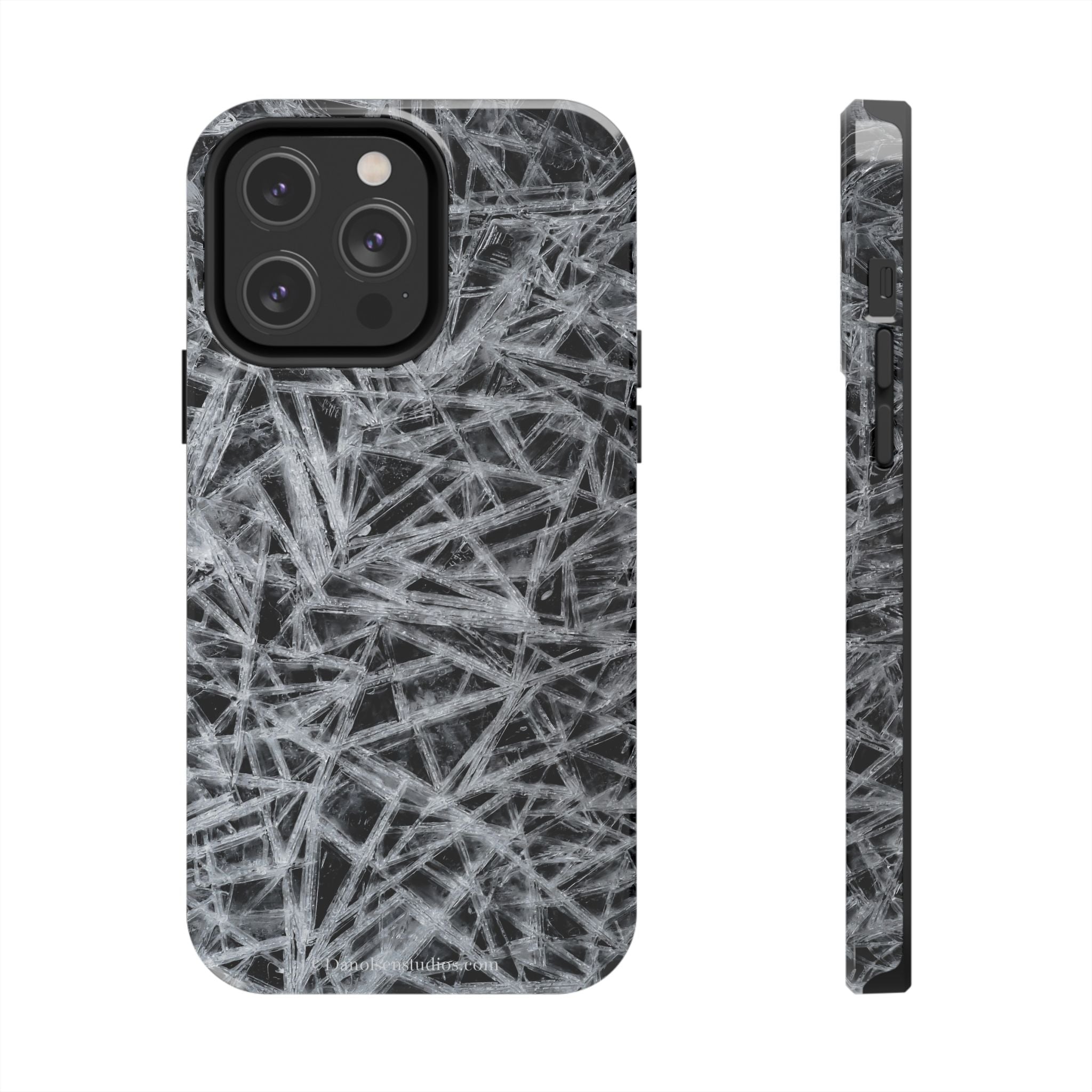 Impact-Resistant Phone Case — Black & White Ice Shockproof Cover