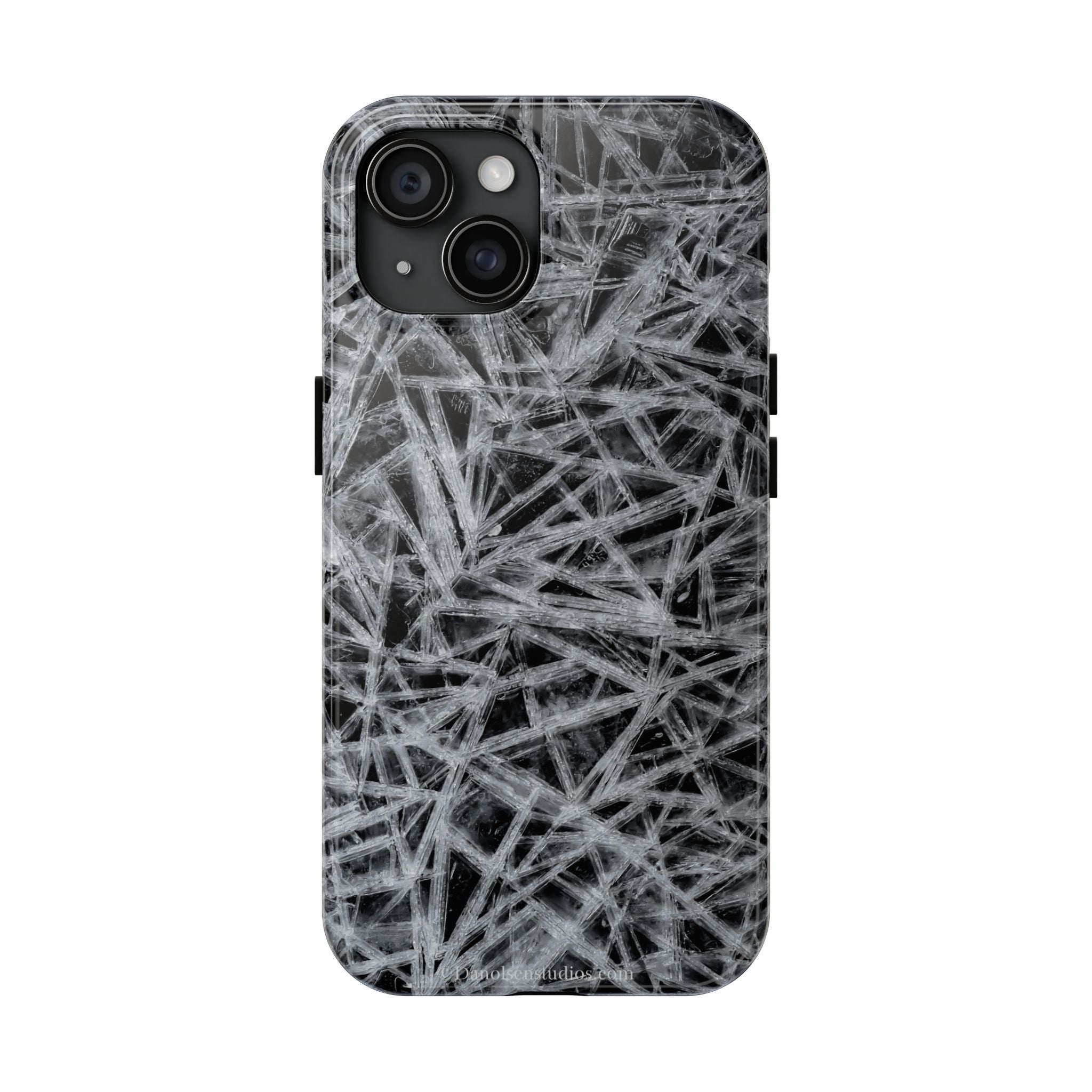 Impact-Resistant Phone Case — Black & White Ice Shockproof Cover