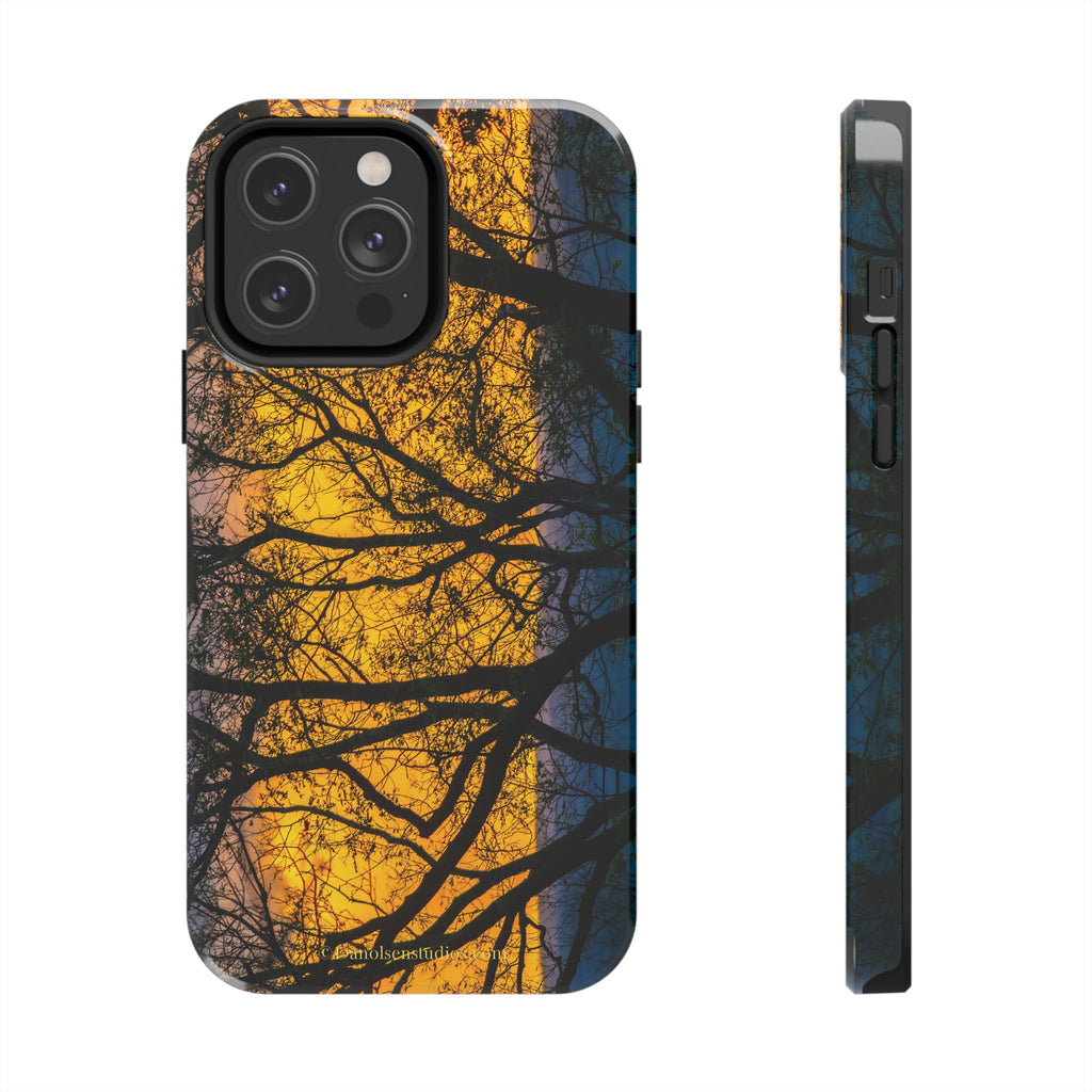 Tough Phone Case — Sunset Silhouette Tree Design