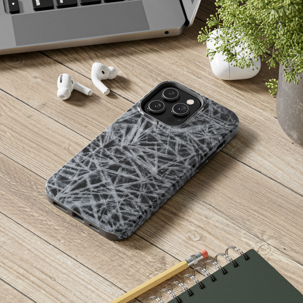 Impact-Resistant Phone Case — Black & White Ice Shockproof Cover
