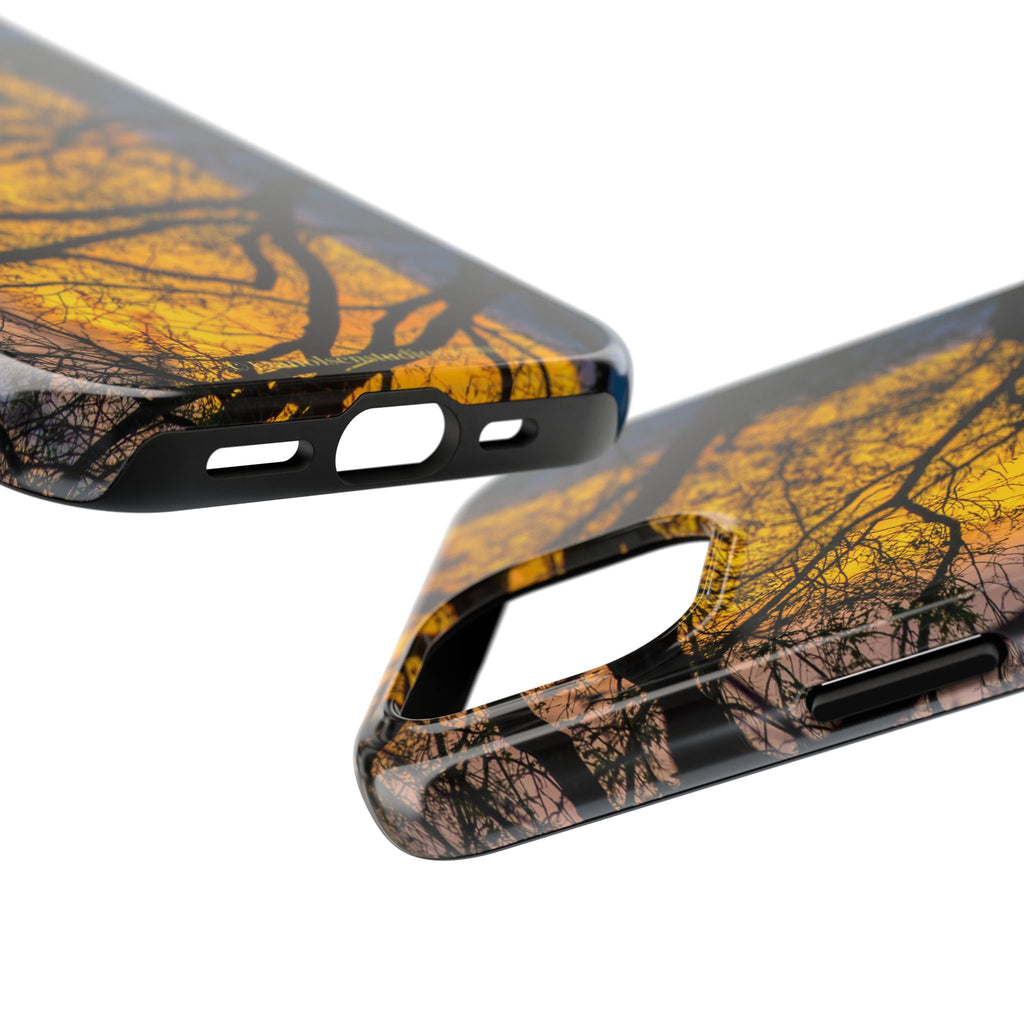 Tough Phone Case — Sunset Silhouette Tree Design