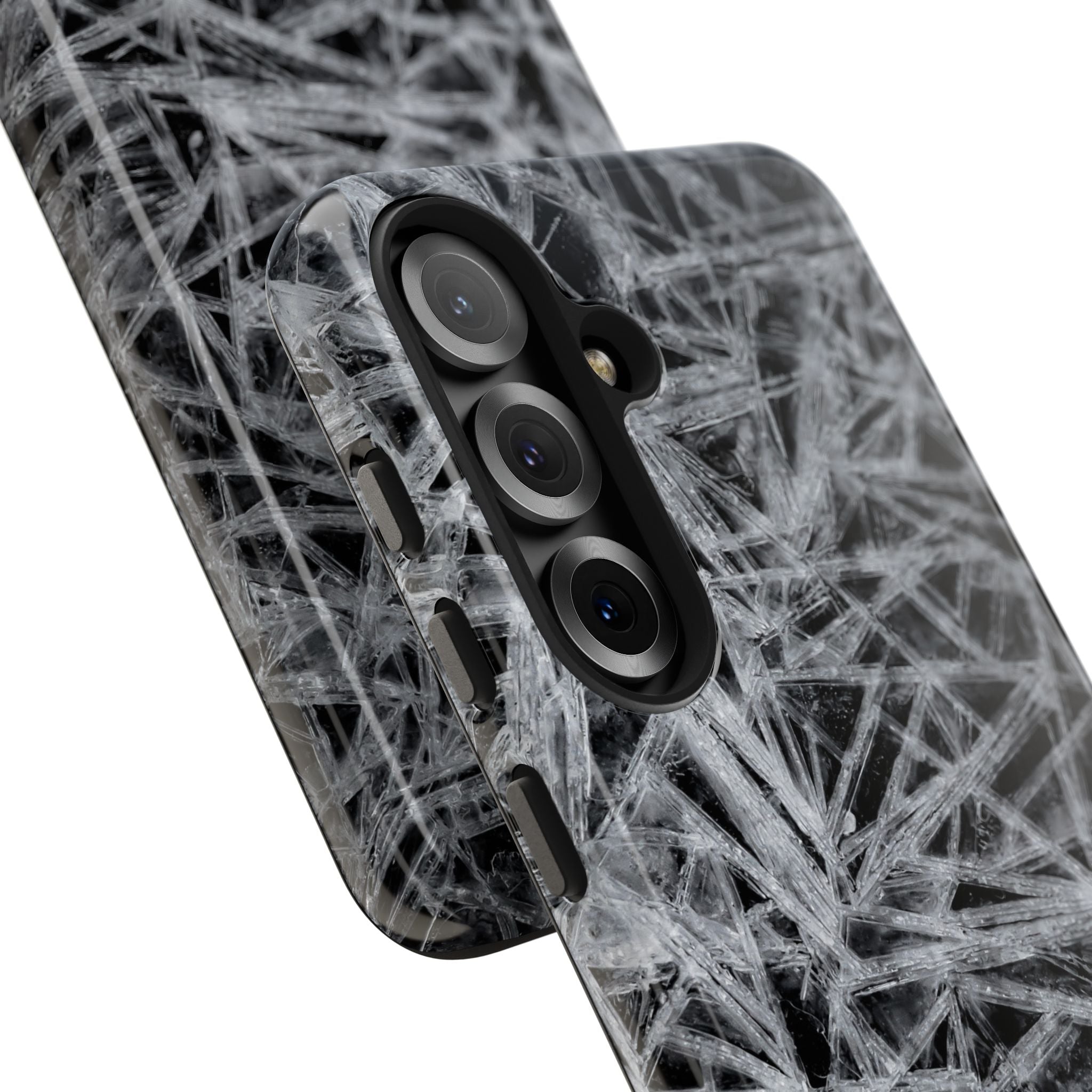 Impact-Resistant Phone Case — Black & White Ice Shockproof Cover