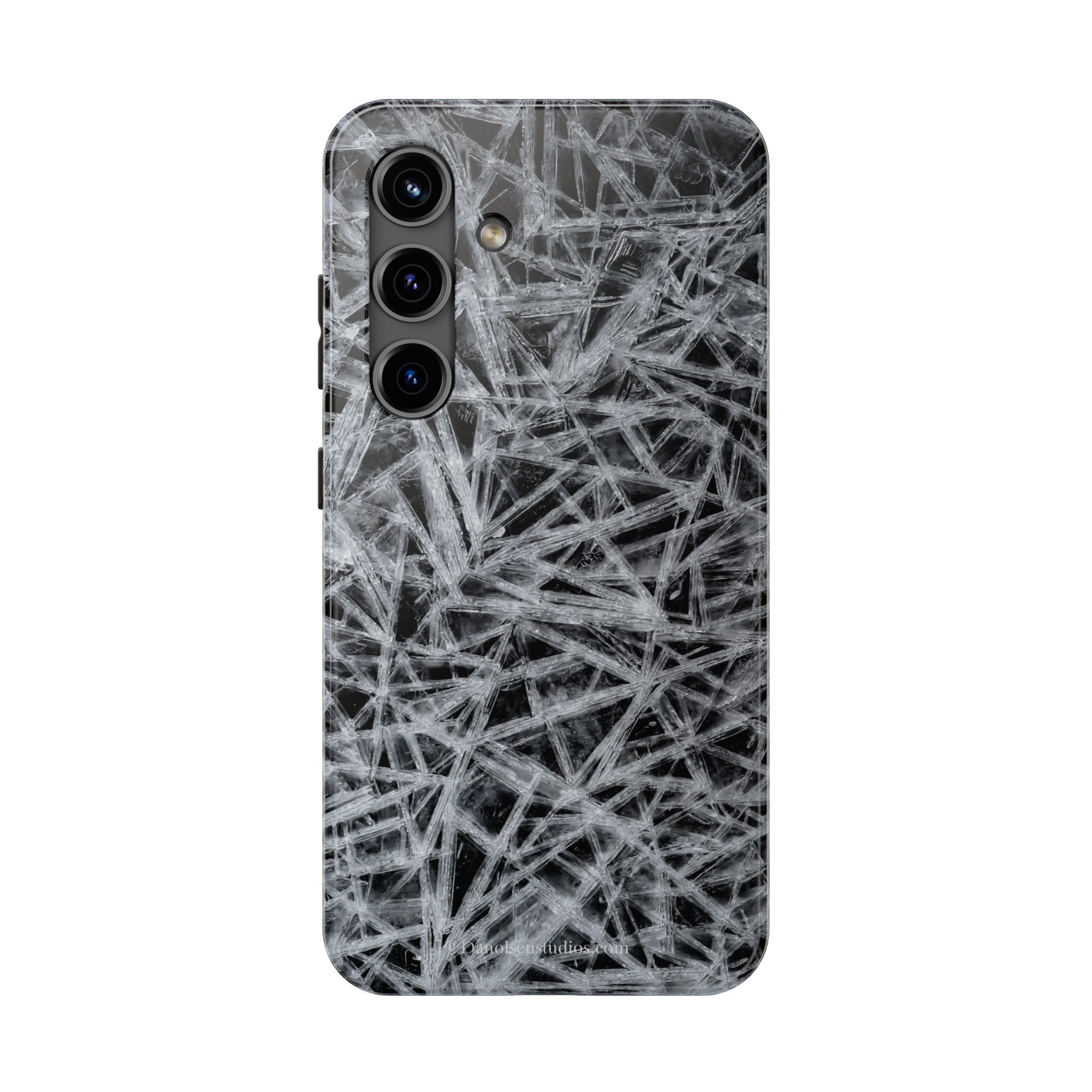 Impact-Resistant Phone Case — Black & White Ice Shockproof Cover