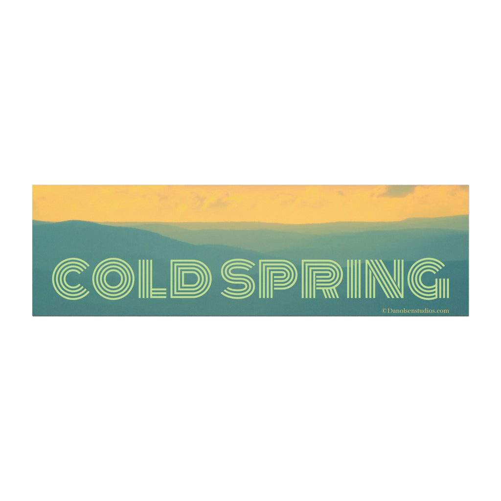 Cold Spring Scenic Car Magnet — Retro Mountain Town Bumper Magnet