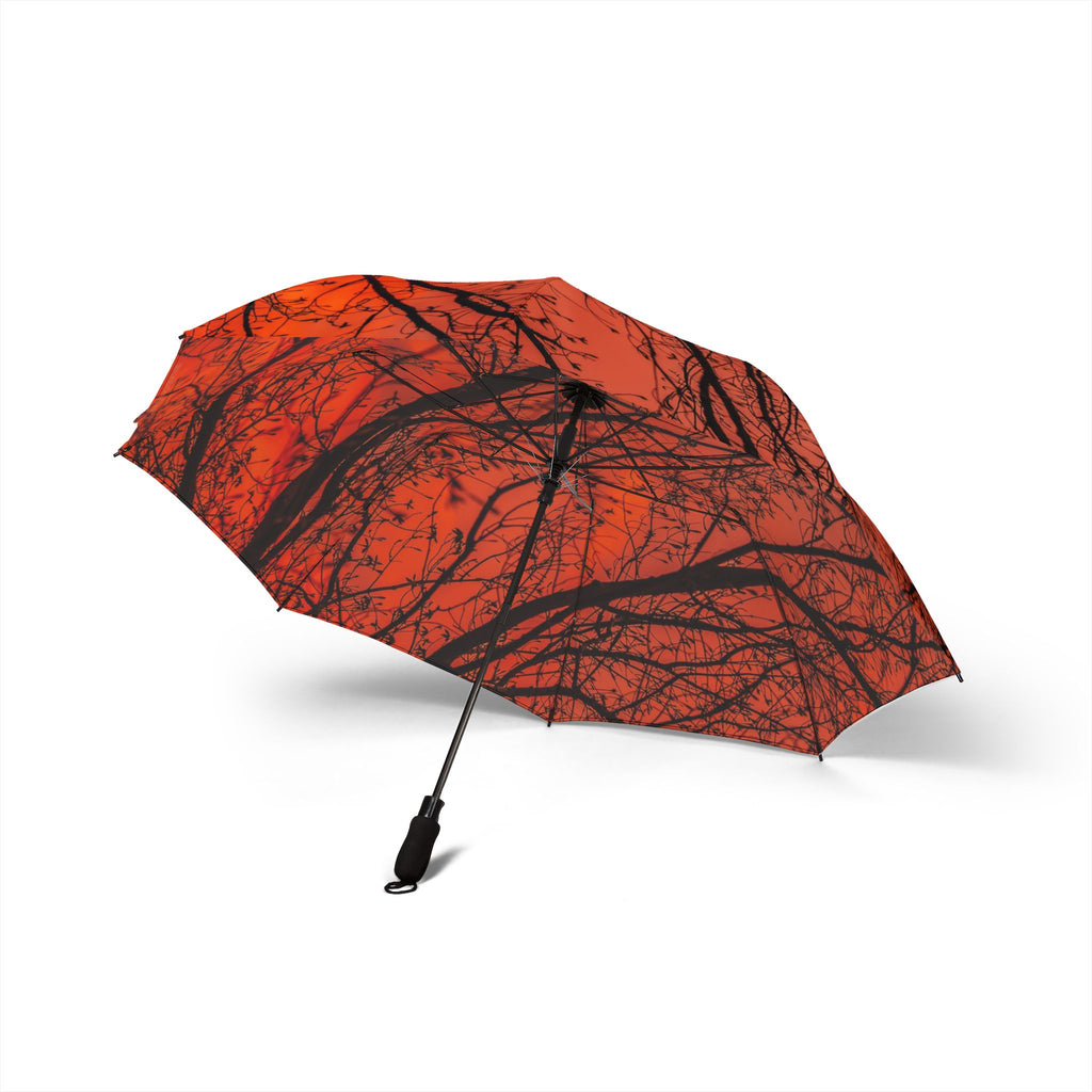 Autumn Branches Foldable Umbrella — Semi-Automatic Compact Rain Umbrella