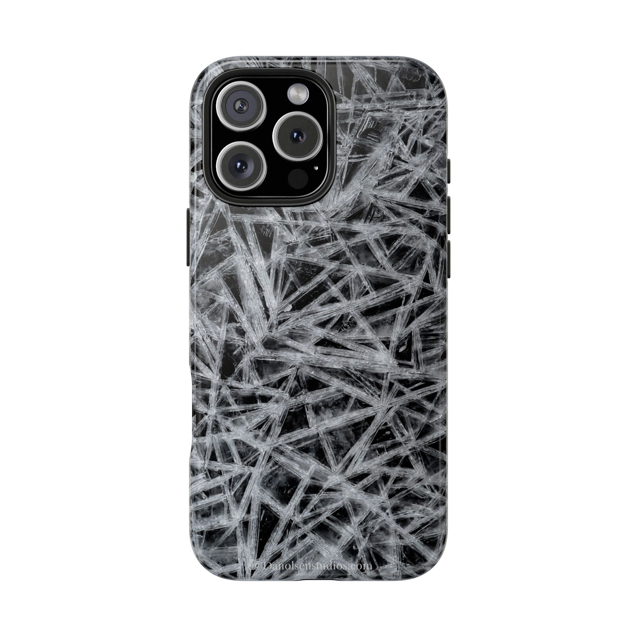 Impact-Resistant Phone Case — Black & White Ice Shockproof Cover