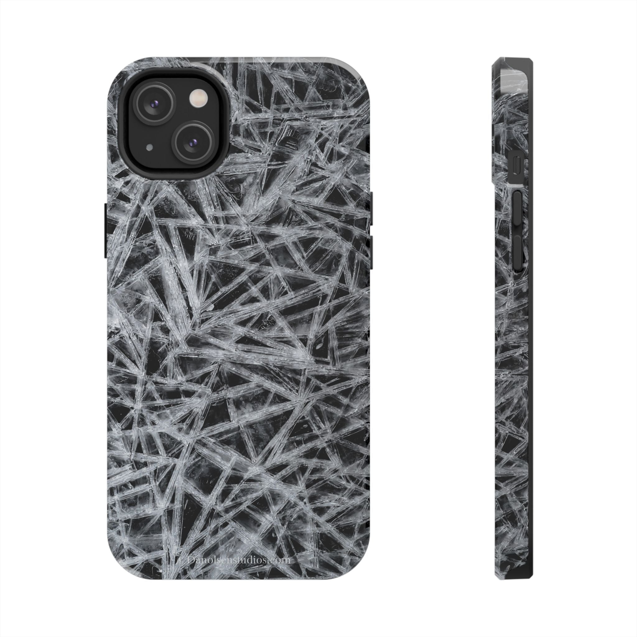 Impact-Resistant Phone Case — Black & White Ice Shockproof Cover