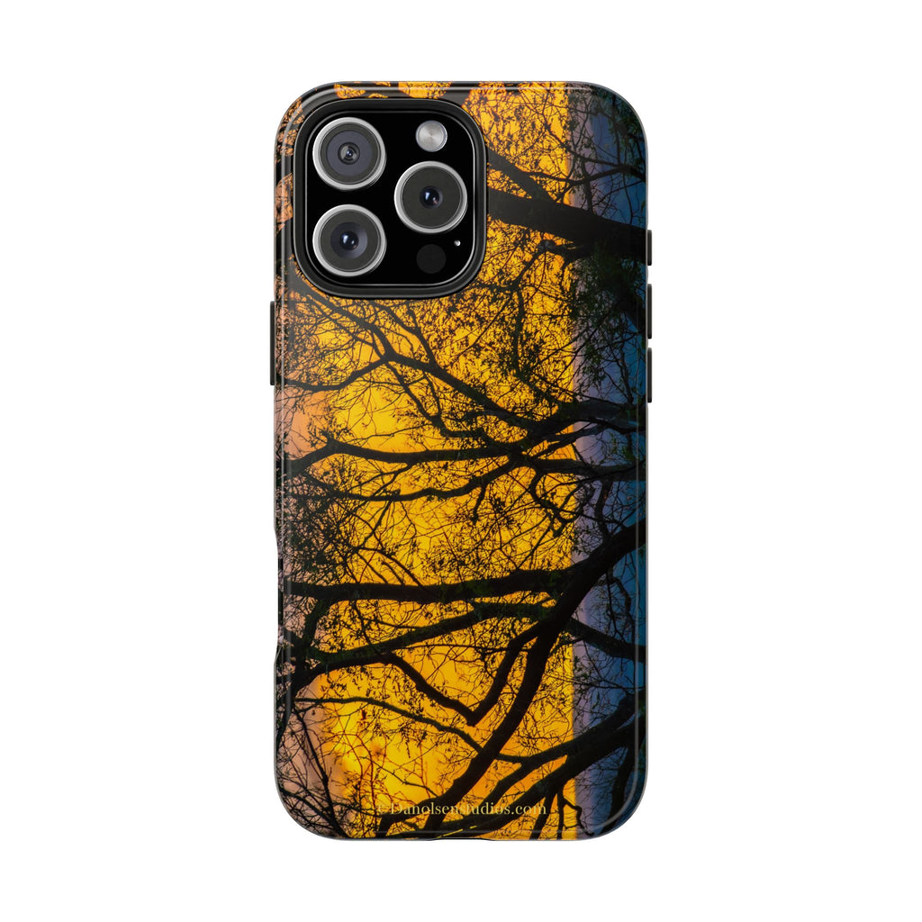 Tough Phone Case — Sunset Silhouette Tree Design