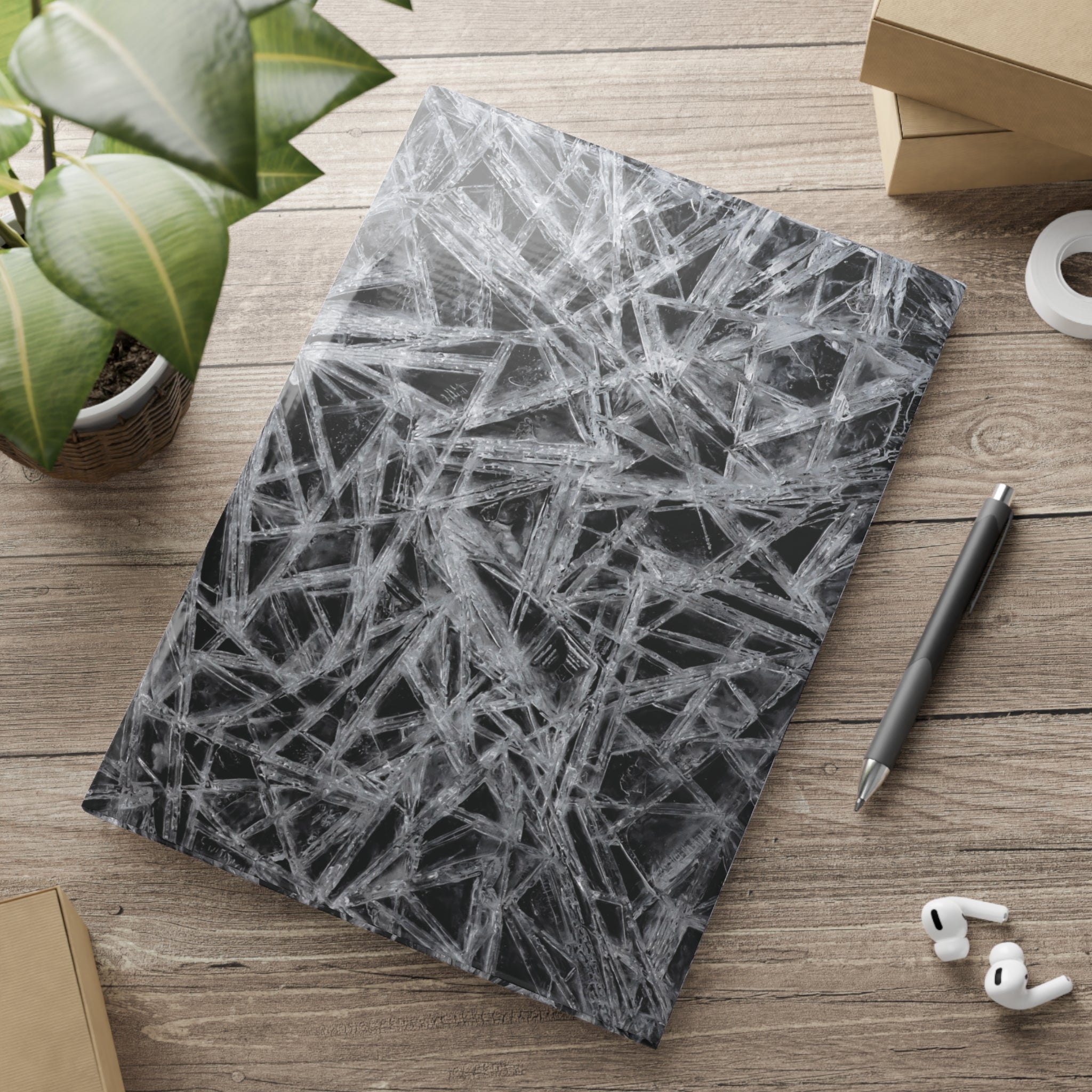 Abstract Ice Crystal Hardcover Notebook