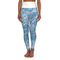 Blue Marble High-Waist Yoga Leggings — Abstract Ocean Pattern AOP