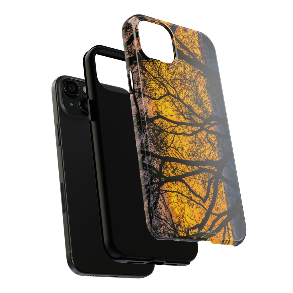 Tough Phone Case — Sunset Silhouette Tree Design
