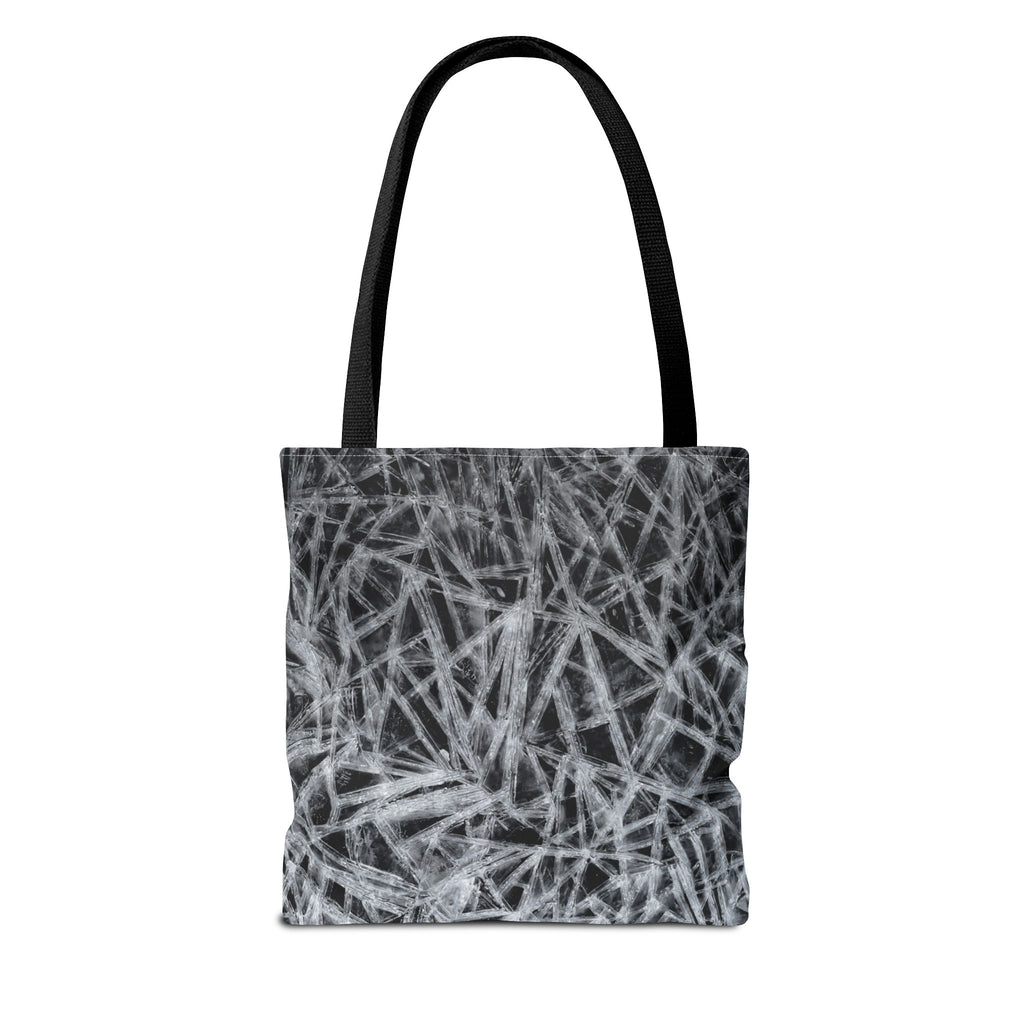 Ice Pattern Tote Bag — Black & White All-Over-Print Tote