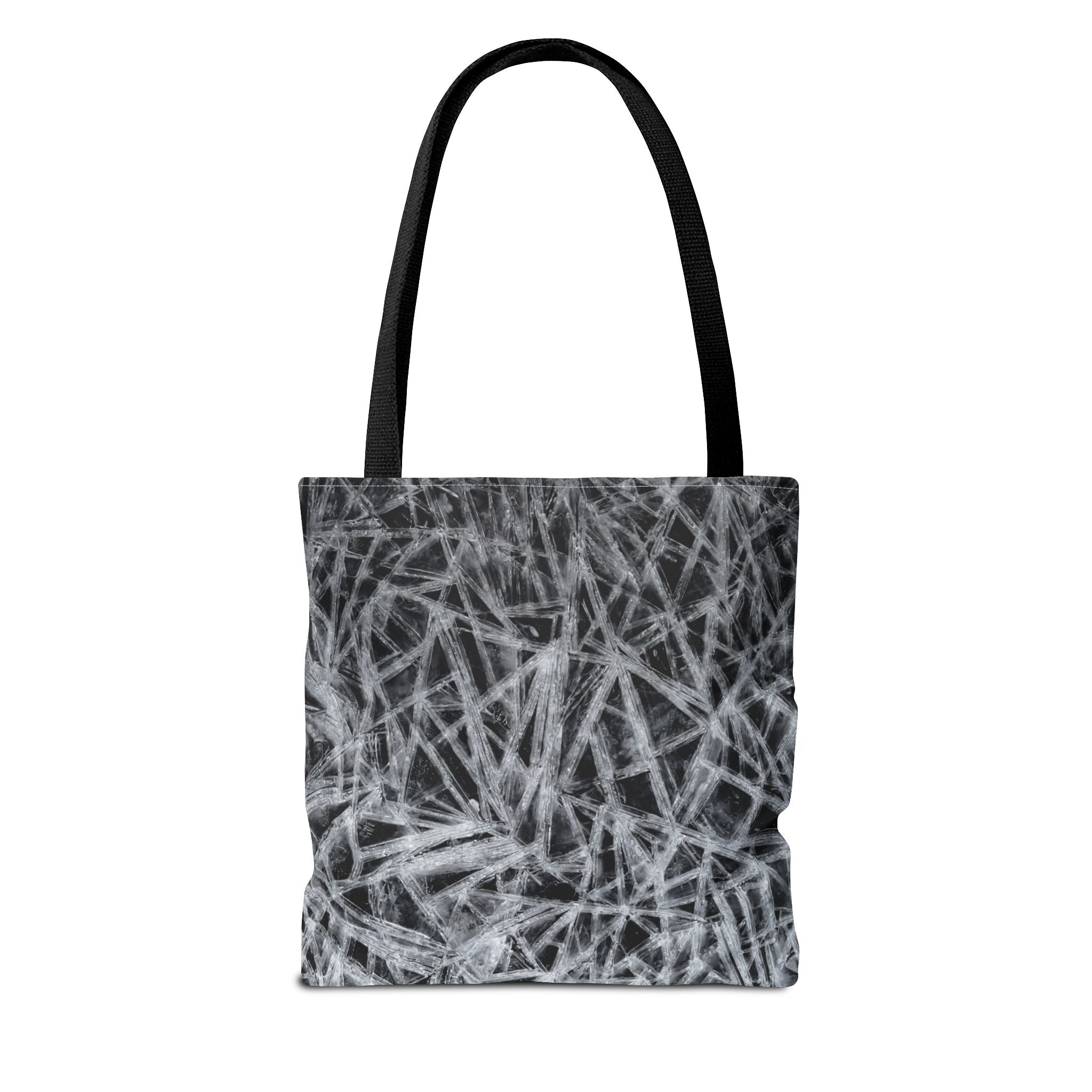 Ice Pattern Tote Bag — Black & White All-Over-Print Tote