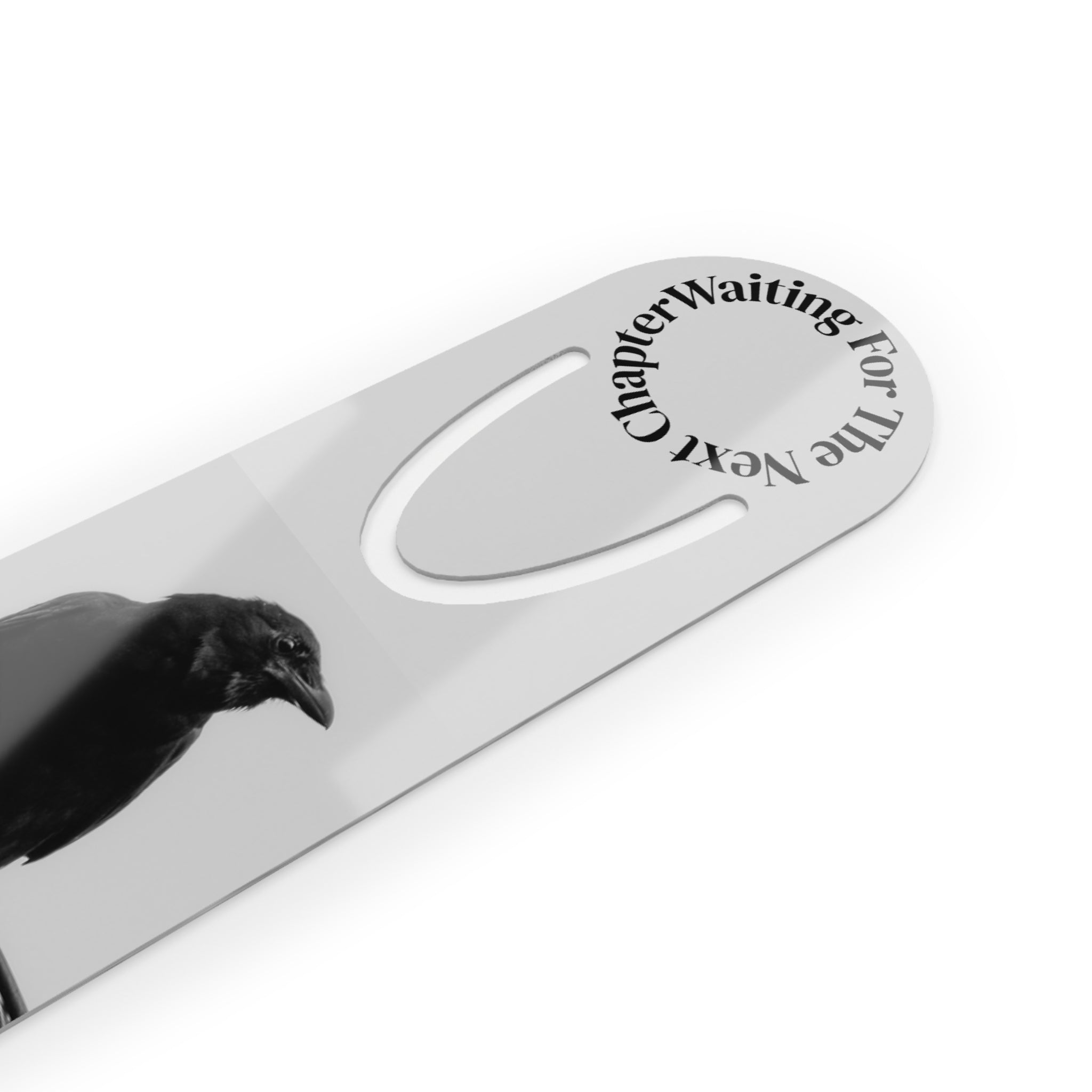 Crow Bookmark – 'Fish Crow' Monochrome Metal Page Marker Collectable bookmark No.2