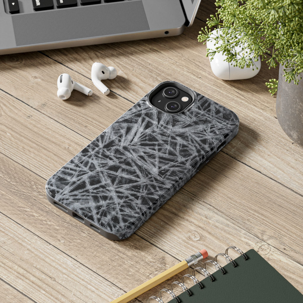 Impact-Resistant Phone Case — Black & White Ice Shockproof Cover
