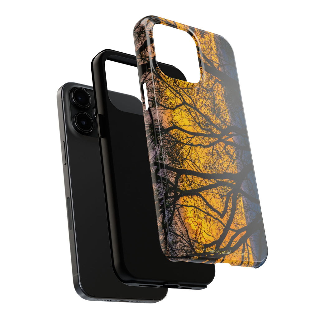 Tough Phone Case — Sunset Silhouette Tree Design