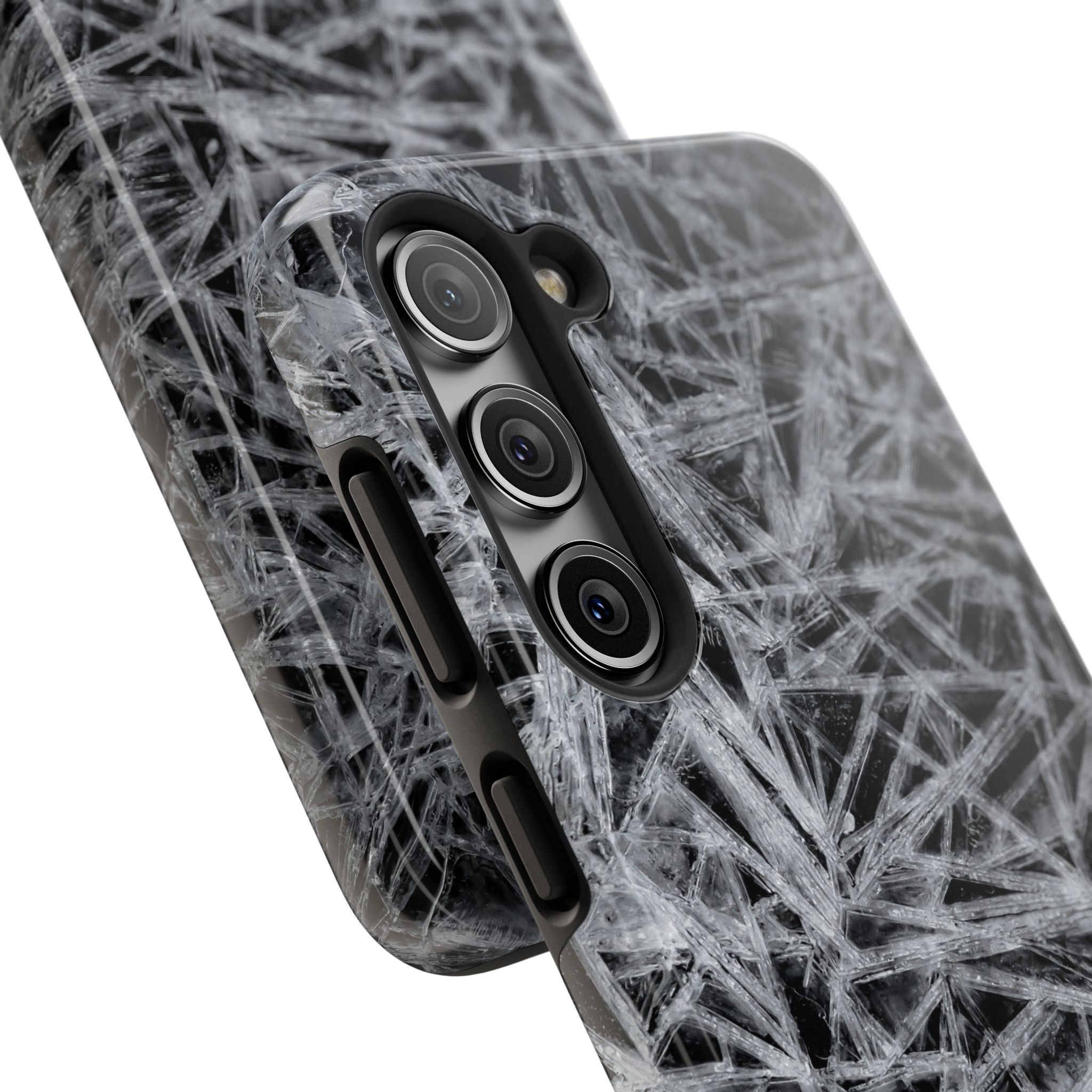 Impact-Resistant Phone Case — Black & White Ice Shockproof Cover
