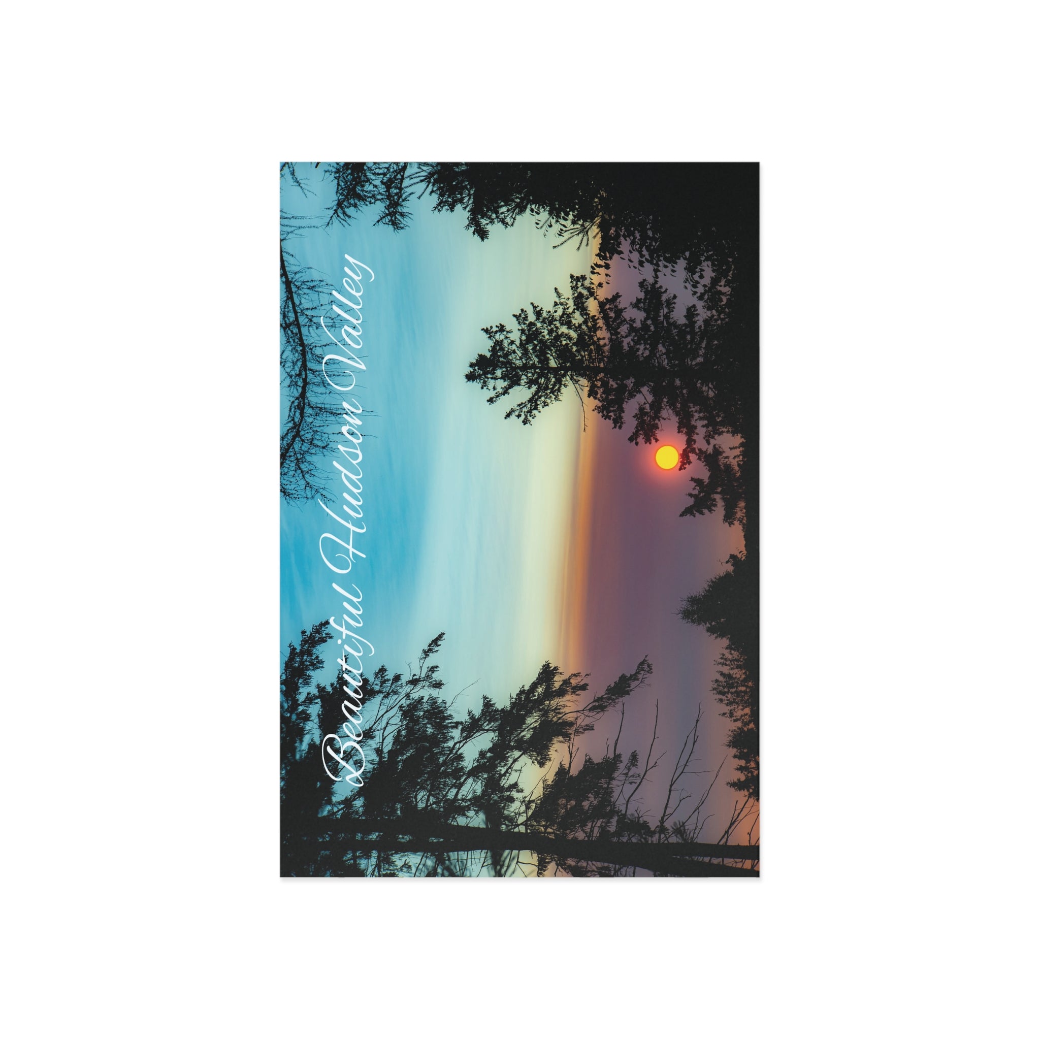 Beautiful Hudson Valley Fine Art Postcard - Scenic Sunset Postcard