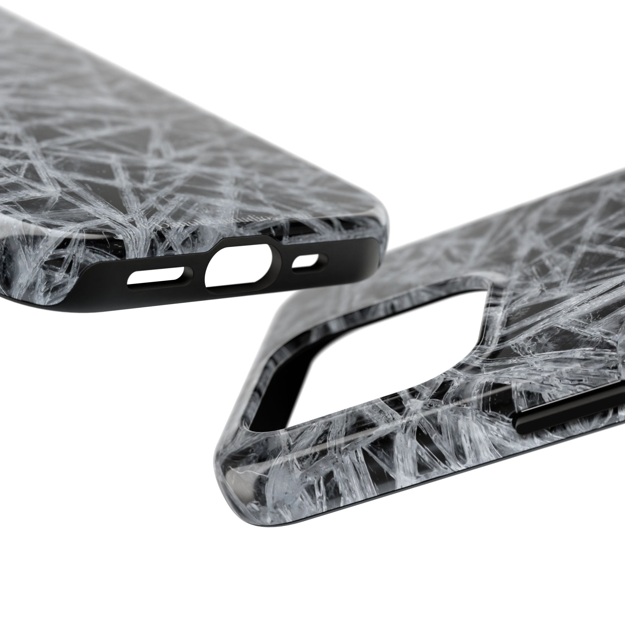 Impact-Resistant Phone Case — Black & White Ice Shockproof Cover