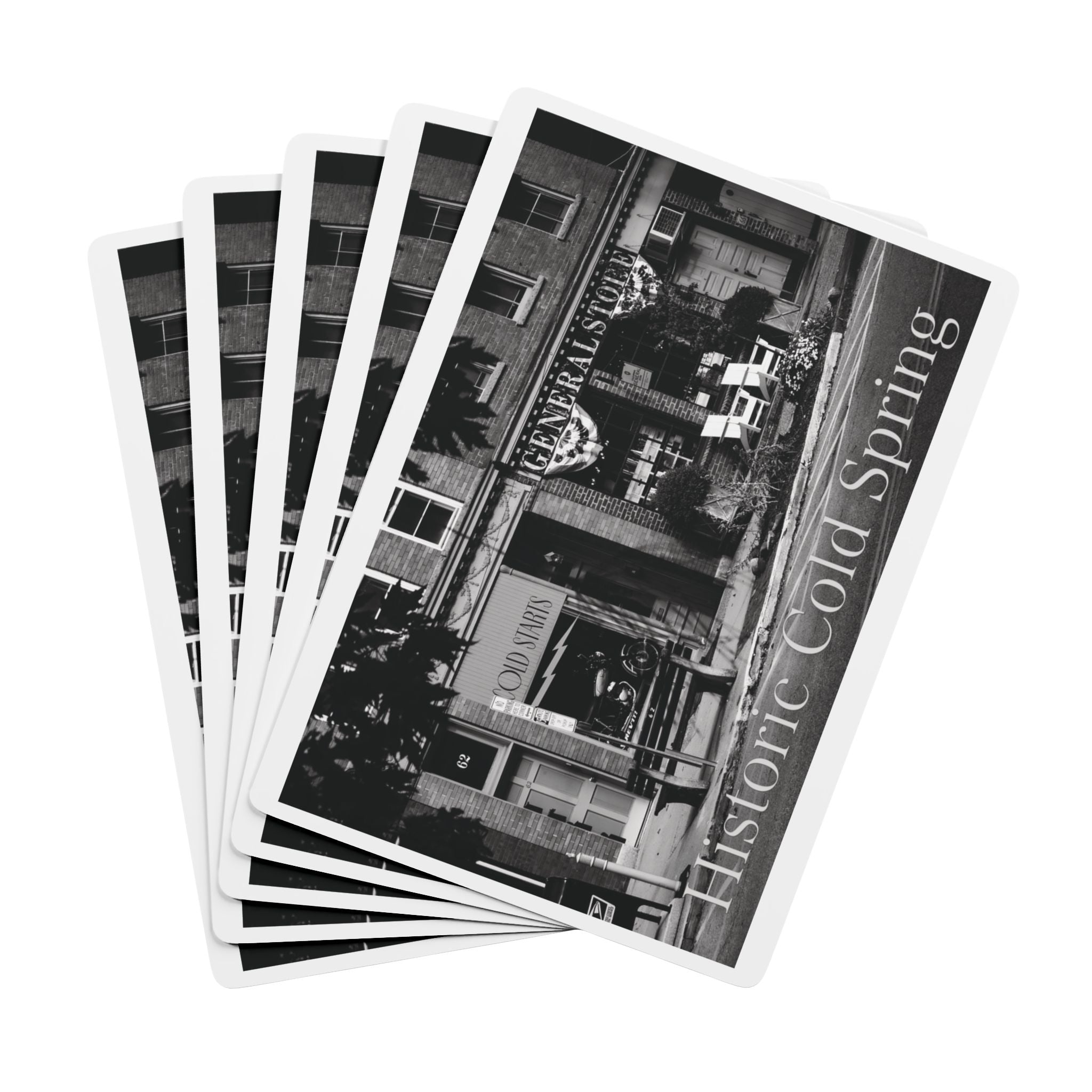 Historic Cold Spring Photo Playing Cards — Vintage Black & White Ace Spade Deck