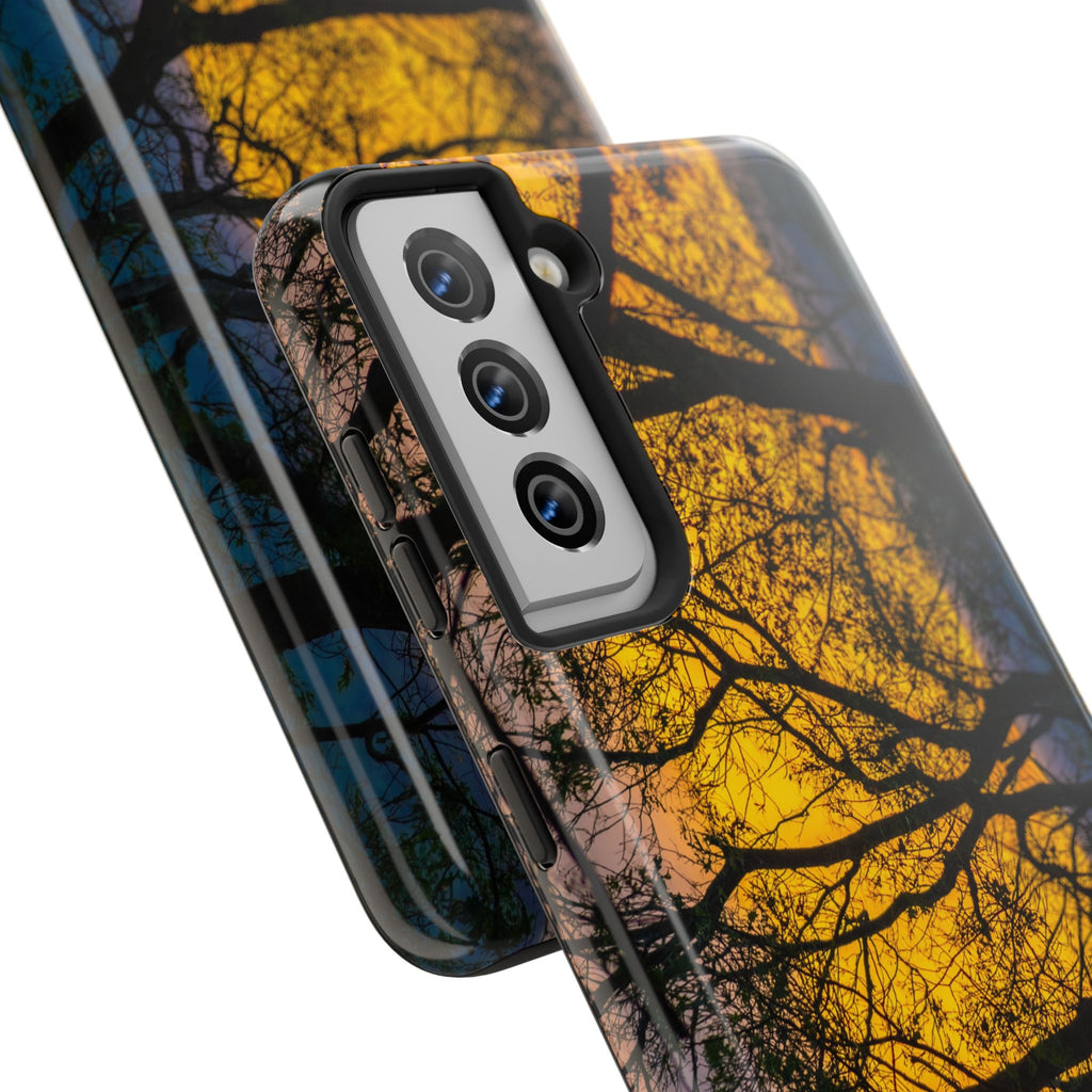 Tough Phone Case — Sunset Silhouette Tree Design