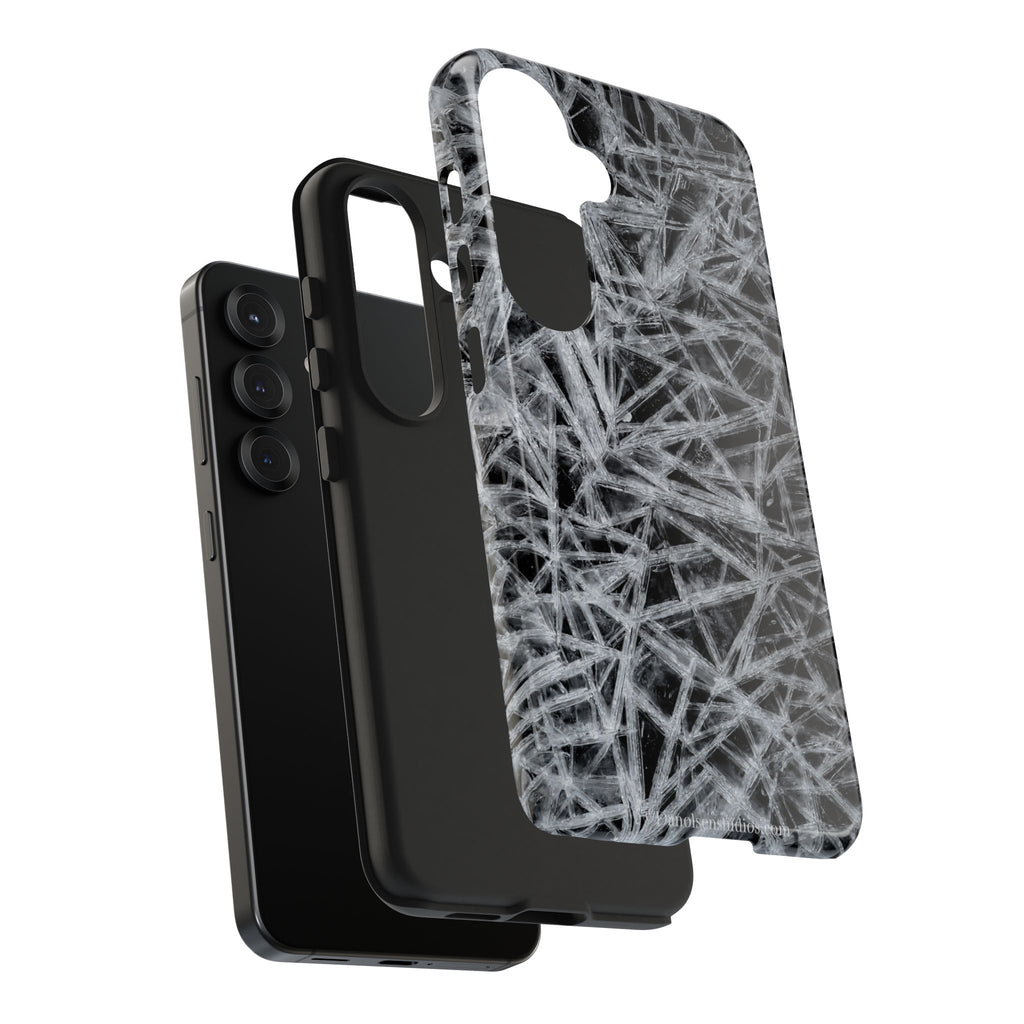 Impact-Resistant Phone Case — Black & White Ice Shockproof Cover