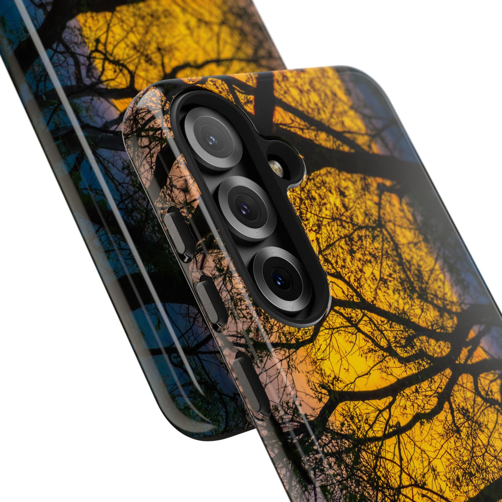 Tough Phone Case — Sunset Silhouette Tree Design