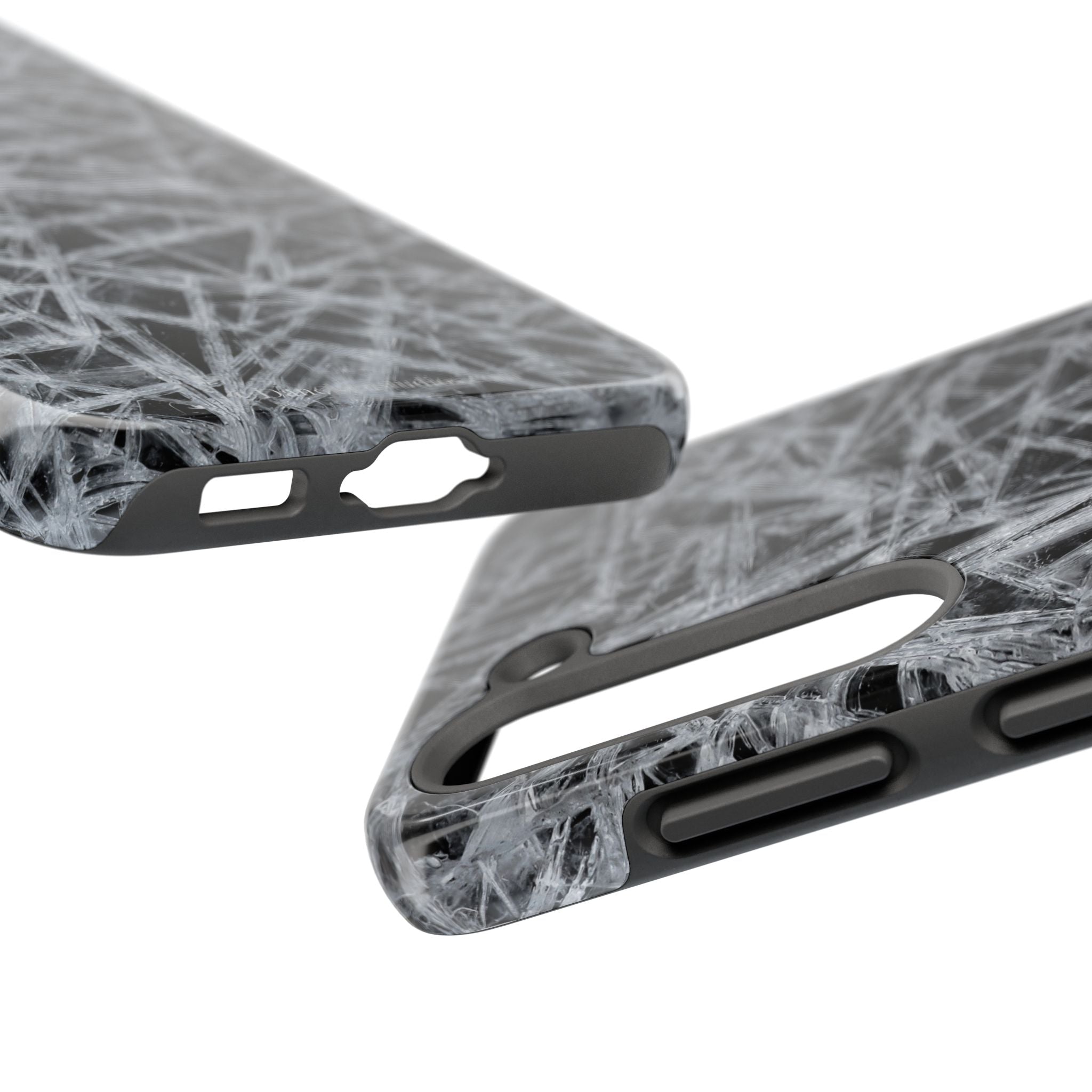 Impact-Resistant Phone Case — Black & White Ice Shockproof Cover