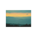Metal Wall Art Sign — Serene Layered Mountain Sunset Landscape