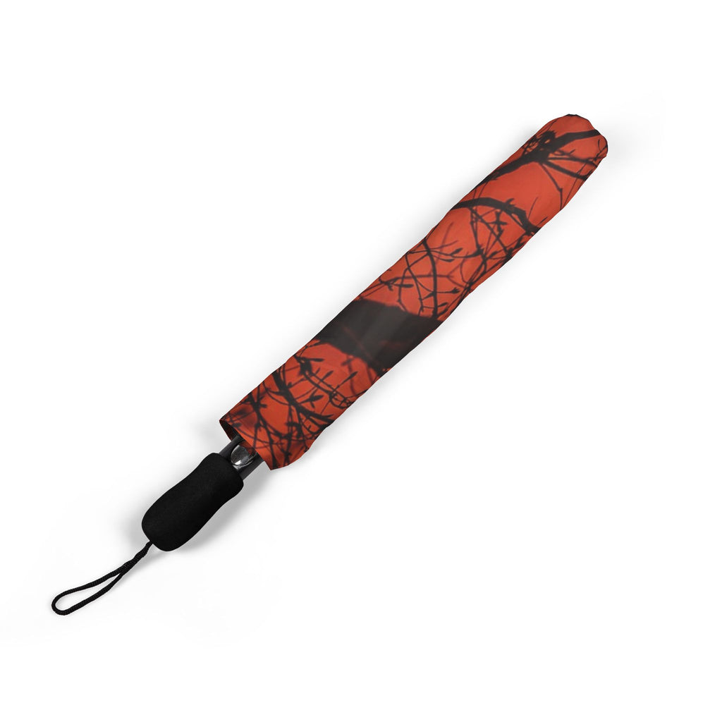 Autumn Branches Foldable Umbrella — Semi-Automatic Compact Rain Umbrella
